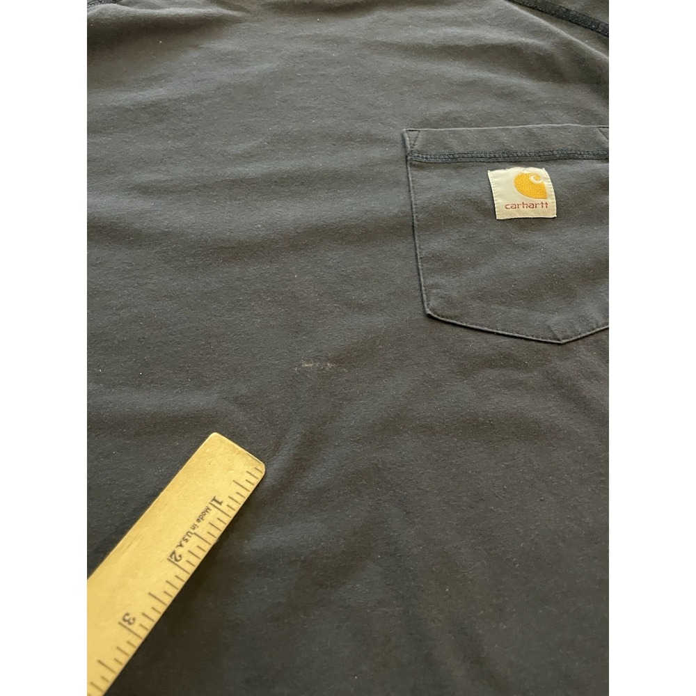 Carhartt Shirt Mens 2XL Blue Long Sleeve Tee Heavyweight Workwear Relaxed Fit - Picture 8 of 9